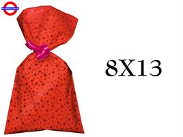 BUSTE POLIPROPILENE STELLE ROSSE 8X13