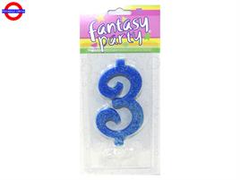 CANDELINA NUM. MAXI GL.BLU CM.11 N°3