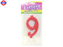 CANDELINA NUM. MAXI GL.ROSSO CM.11 N°9