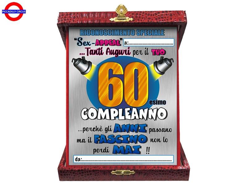 TARGA RETTANGOLARE 60 ANNI
