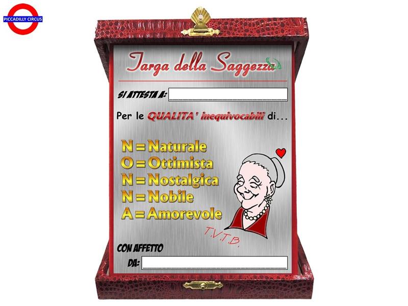 TARGA NONNA SAGGEZZA