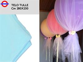 TELO PER BALLOONART IN TULLE CM.280X250 CELESTE