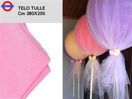 TELO PER BALLOONART IN TULLE CM.280X250 ROSA