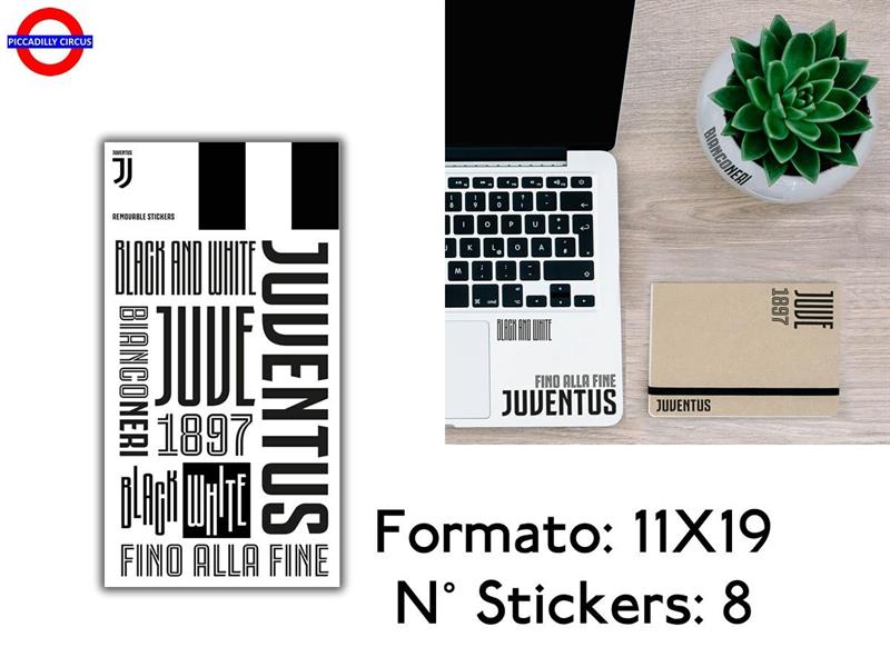 JUVENTUS FC STICKER 11X19 ATTACCA-STACCA 8 PZ