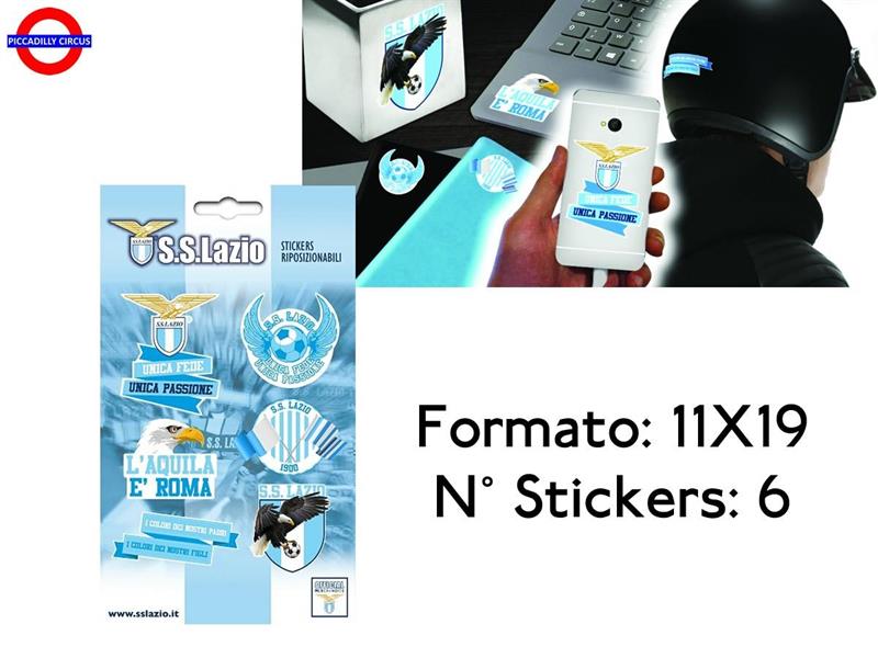 SS LAZIO STICKER 11X19 ATTACCA-STACCA 6 PZ