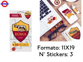 AS ROMA STICKER 11X19 ATTACCA-STACCA 3 PZ