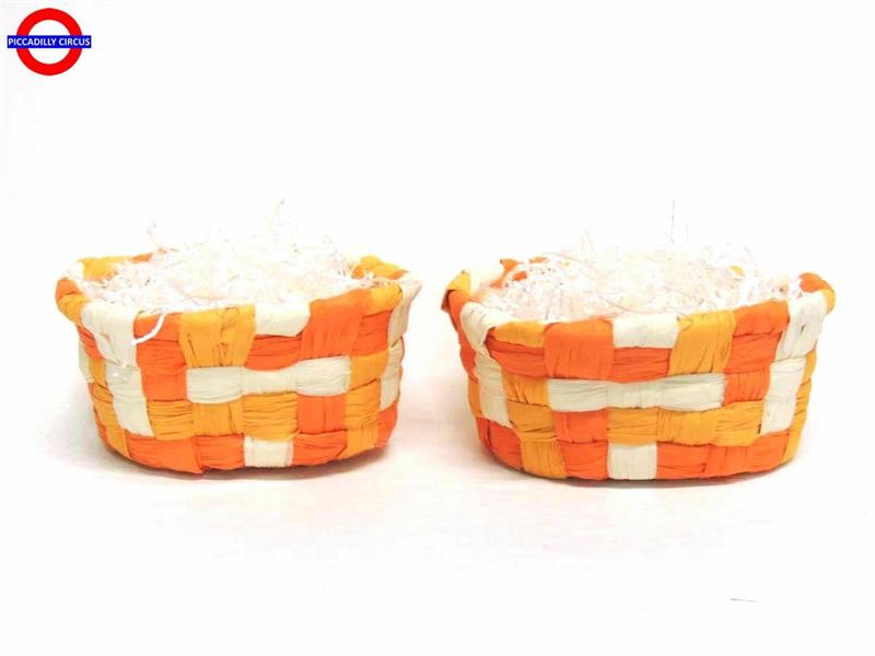 CESTINO OVALE ARANCIO CM.17X8 SET 2 PEZZI