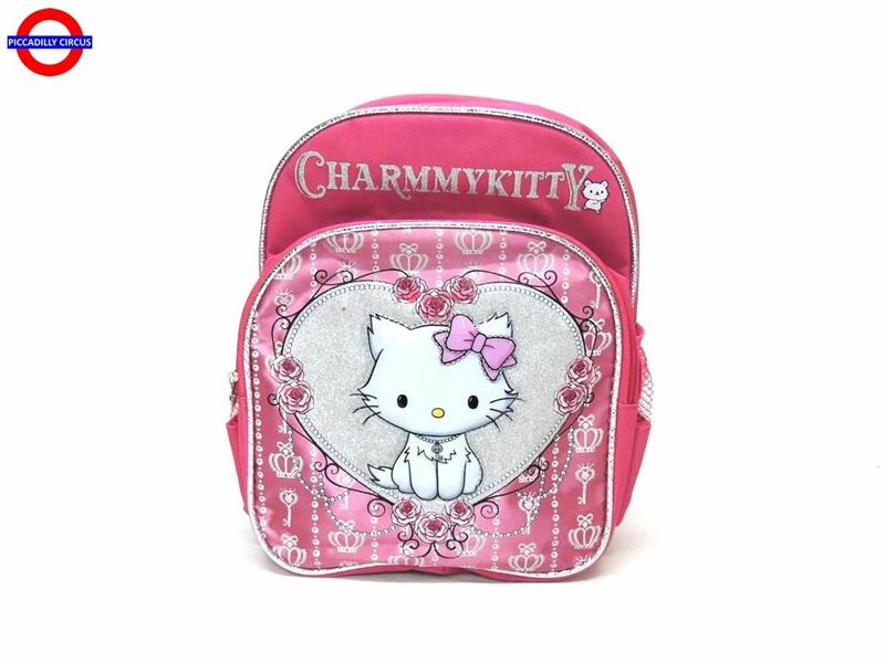 ZAINO ASILO CHARMY KITTY ROSA GLITTER CM.30