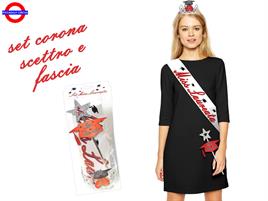 SET CORONA, SCETTRO E FASCIA MISS LAUREATA