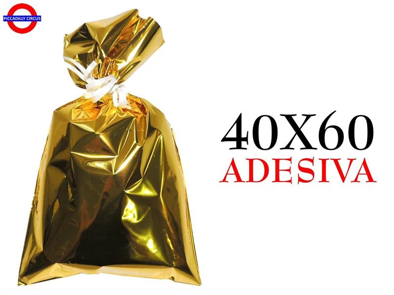 BUSTE POLIPROP.CON PATELLA ADESIVA METAL ORO 40X60