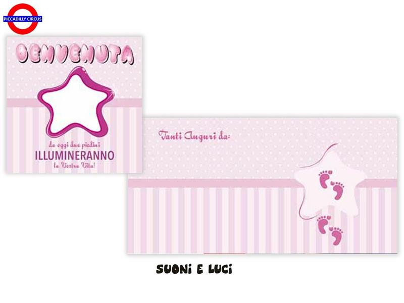 BIGLIETTO SONORO CON LUCI NASCITA LEI