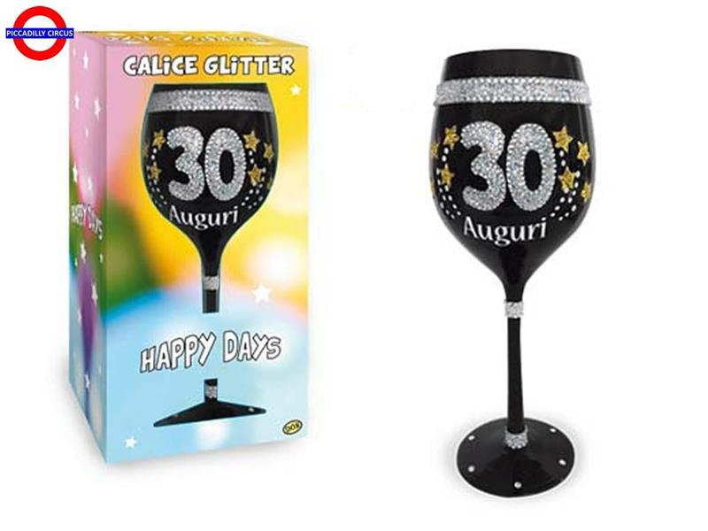 CALICE NERO GLITTER 30 ANNI