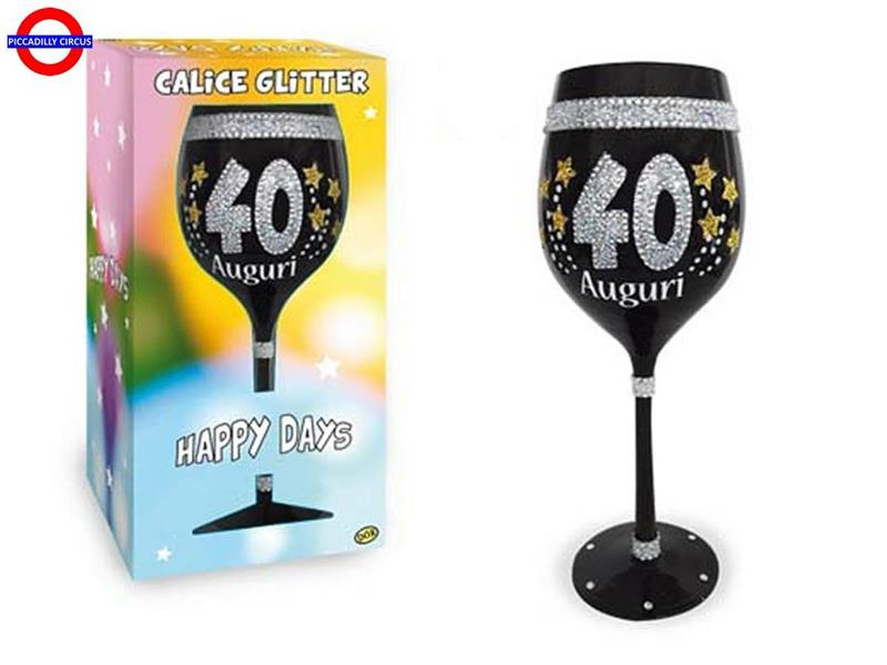 CALICE NERO GLITTER 40 ANNI