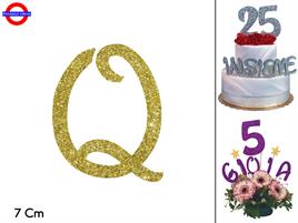  LETTERA Q FANTASY GLITTER ORO CM.7