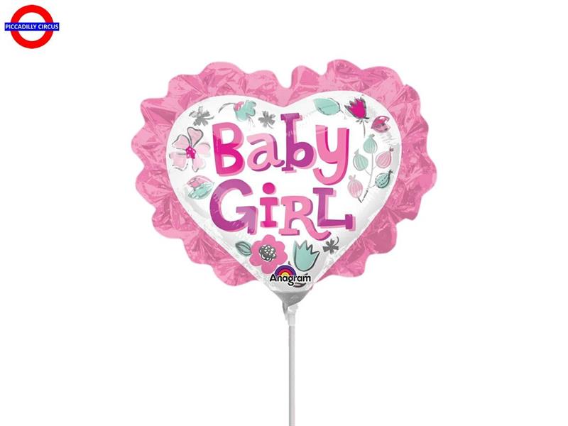 MYLAR NACITA MINI SHAPE CUORE BABY GIRL