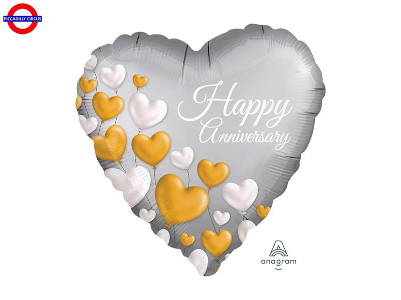 MYLAR ANNIVERSARIO 18 CUORE HAPPY ANNIVERSARY