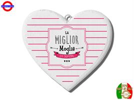 QUADRETTO CUORE IN LEGNO CM.15 MOGLIE