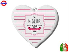 QUADRETTO CUORE IN LEGNO CM.15 FIGLIA