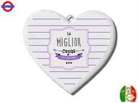 QUADRETTO CUORE IN LEGNO CM.15 CUGINA