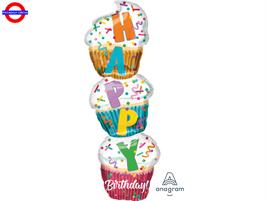 MYLAR HAPPY BIRTHDAY SUPER SHAPE CUP CAKE 41