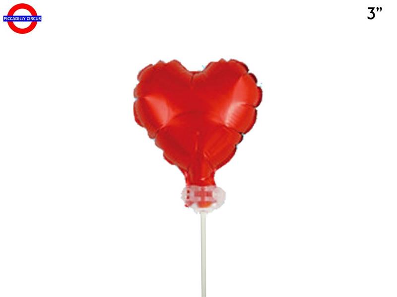 MYLAR CUORE 03 ROSSO CON ASTA