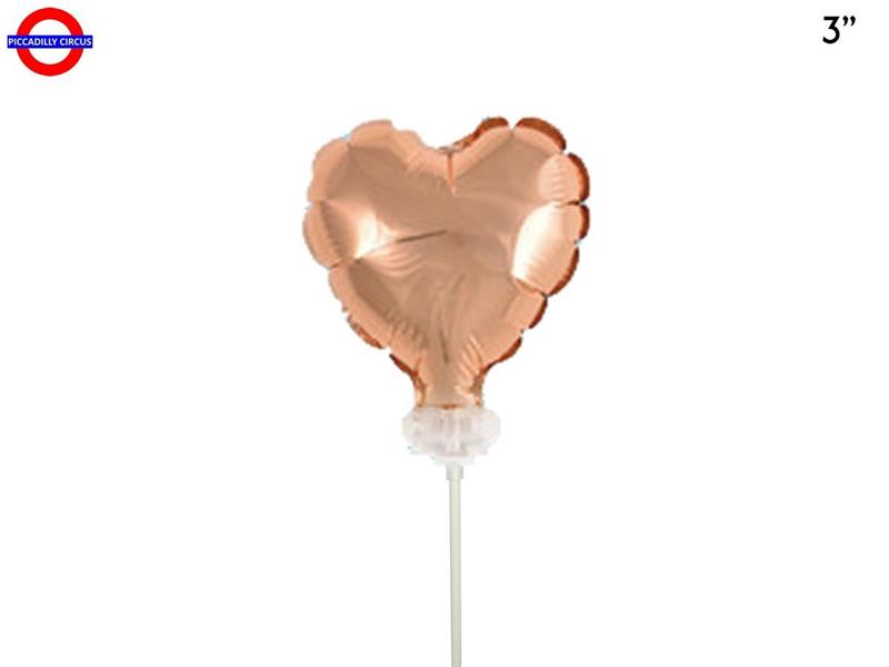 MYLAR CUORE 03 ROSE GOLD CON ASTA