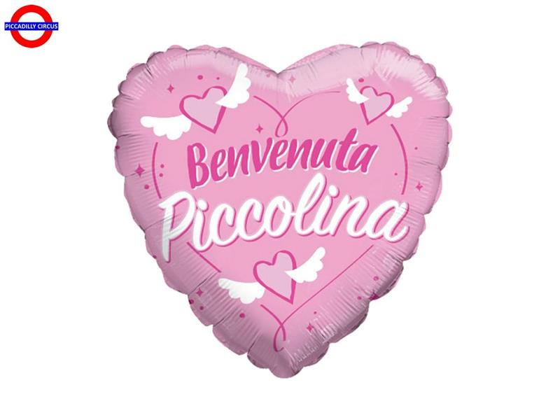 MYLAR NASCITA 18 CUORE BENVENUTA PICCOLINA