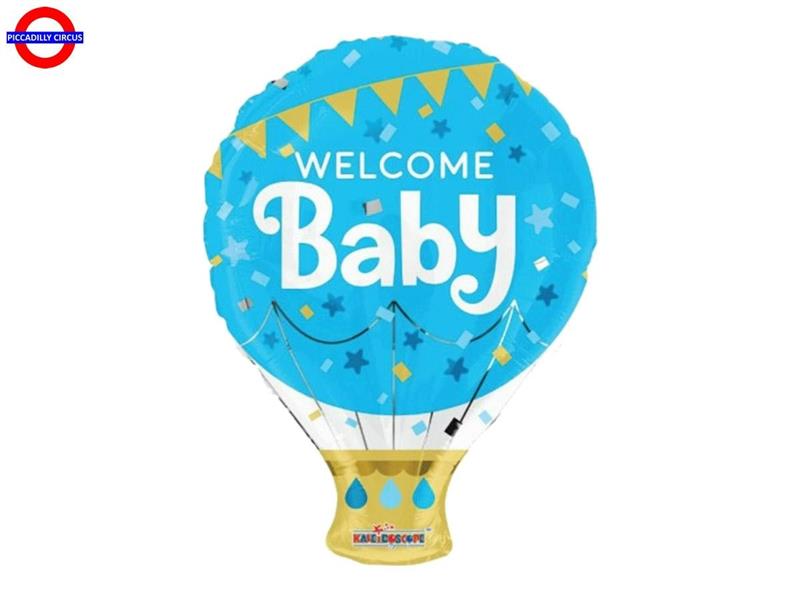 MYLAR NASCITA 18 MONGOLFIERA CELESTE WELCOME BABY