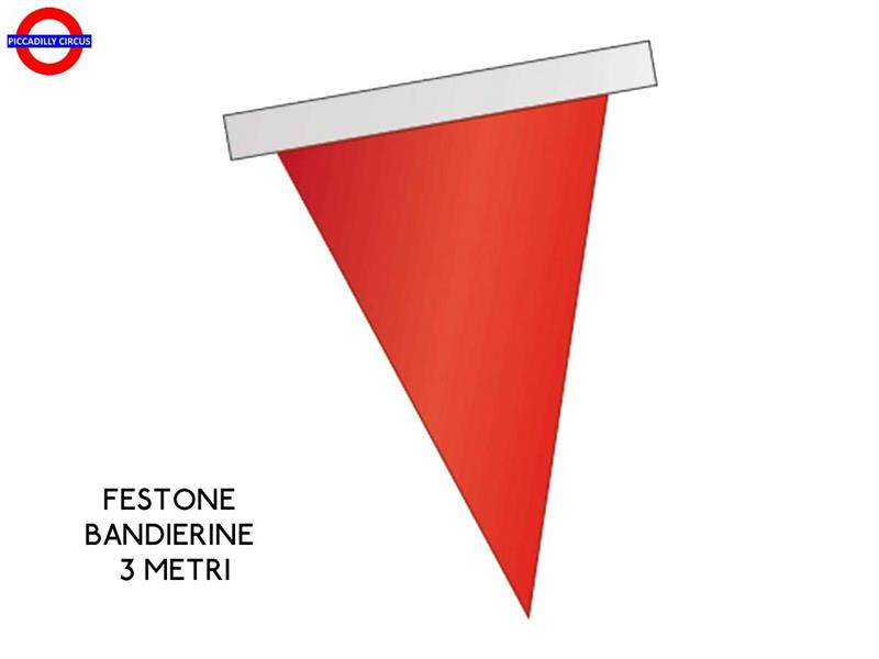 FESTONE BANDIERINE PVC ROSSE MT.3