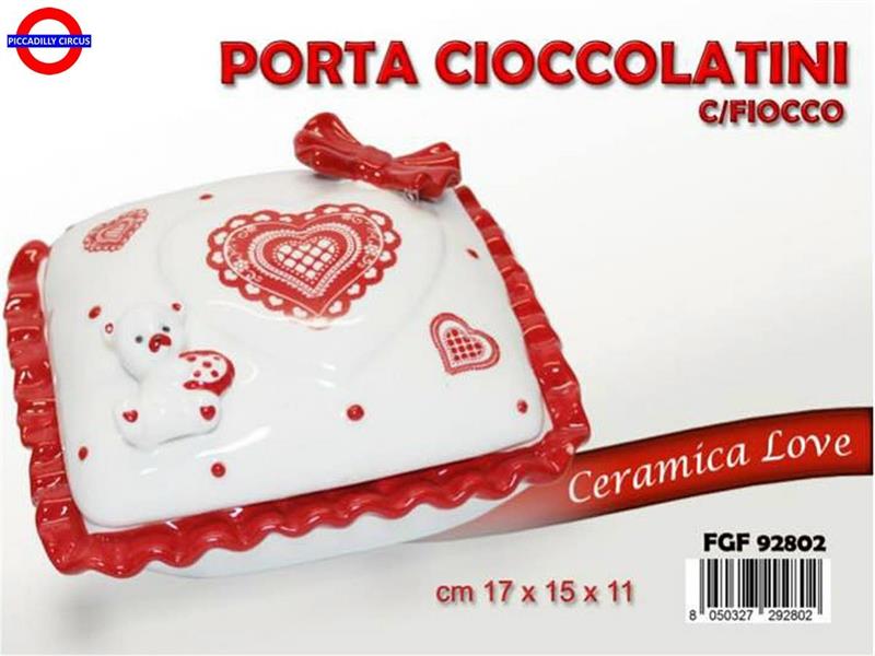 CERAMICA LOVE - PORTA CIOCCOLATINI ORSETTO CM.17