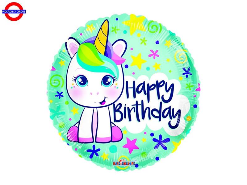 MYLAR UNICORNO 18 HAPPY BIRTHDAY