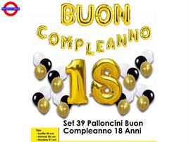 KIT 39 PALLONI 18 COMPLEANNO