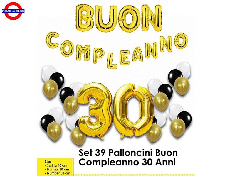 KIT 39 PALLONI 30 COMPLEANNO