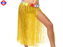 HAWAIIANA GONNA GIALLA CORTA C/FIORI