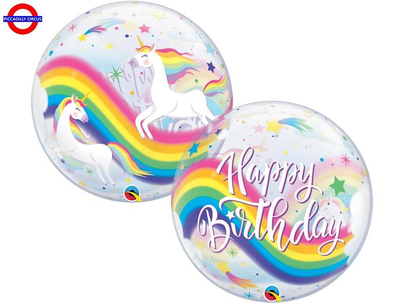 MYLAR UNICORNO ARCOBALENO BUBBLE 22 H.B.