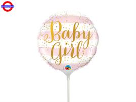 MYLAR NASCITA MINI SHAPE BABY GIRL GOLD STRIPES 9