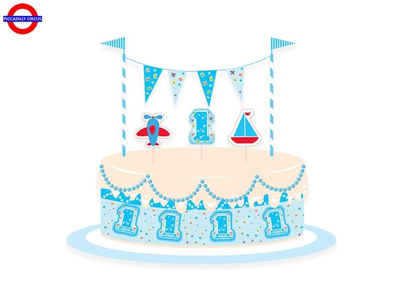 SET DECO TORTA 1°COMP. CELESTE