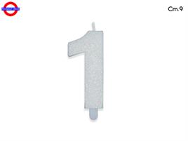 CANDELINA NUM. SWEETY GL. BIANCO CM.9 N°1
