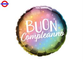 MYLAR BUON COMPLEANNO 18 RAINBOW DOTS