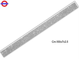 LISTELLO GLITTER CM.7X100 ARGENTO