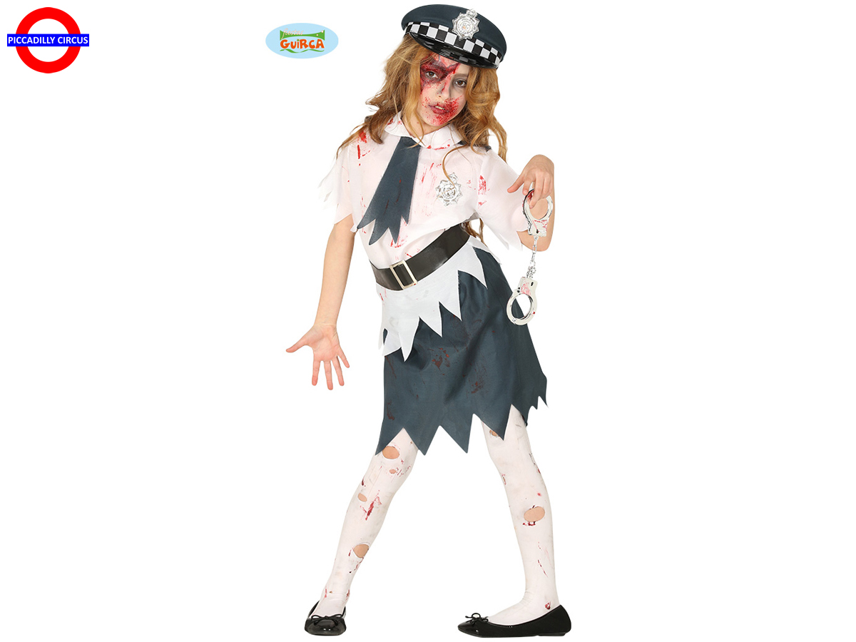 COSTUME POLIZIOTTA ZOMBIE - BIMBA 10-12 ANNI - COSTUMI BAMBINA 5-13 ANNI -  Piccadilly Circus