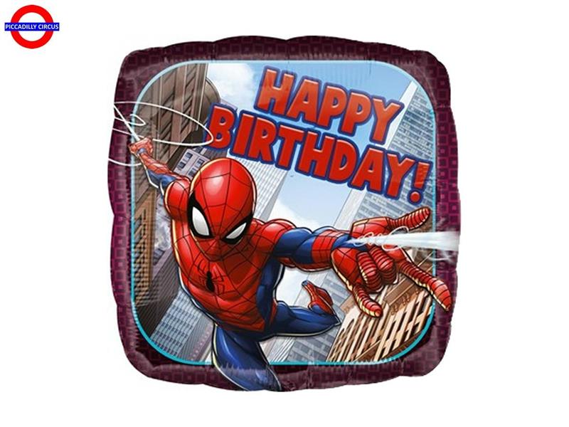  MYLAR SPIDERMAN 18 QUADRATO HAPPY BIRTHDAY