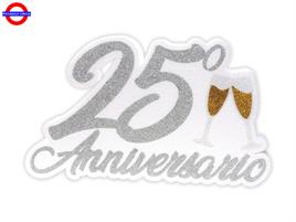 POLY ANNIVERSARIO - 25°ANNIVERSARIO GLITTER CM.42X25