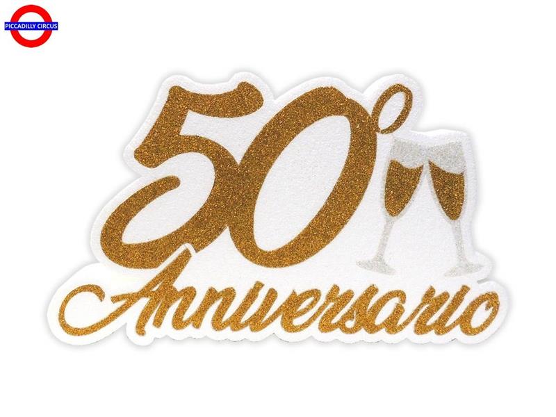 POLY ANNIVERSARIO - 50°ANNIVERSARIO GLITTER CM.42X25