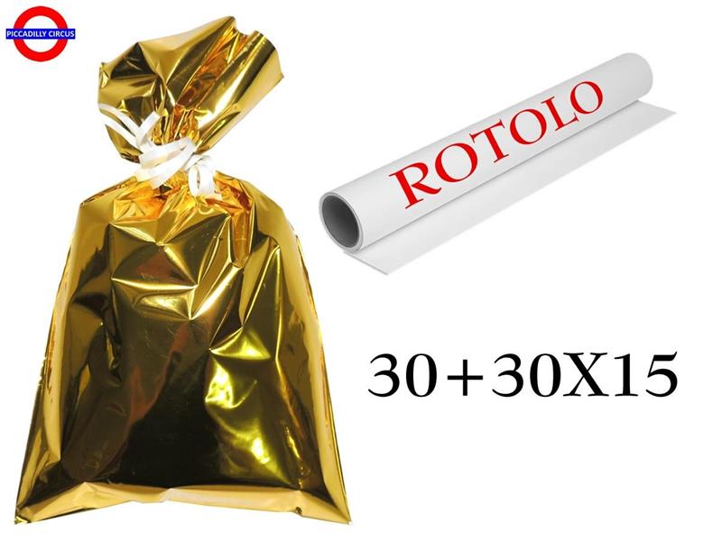 ROTOLO POLIPROPILENE METAL ORO cm30+30X15m