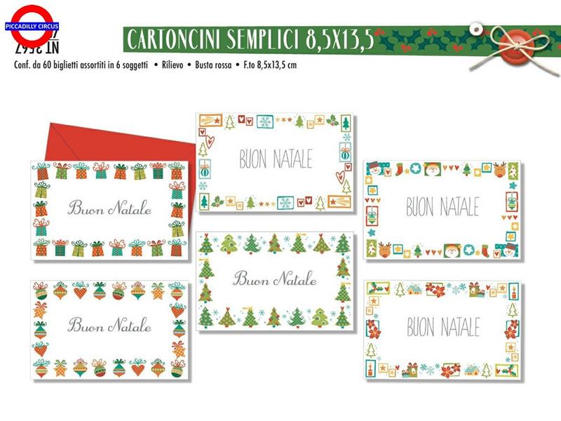 MINI BIGLIETTO NATALE CARTONCINO SEMPLICE COLOR