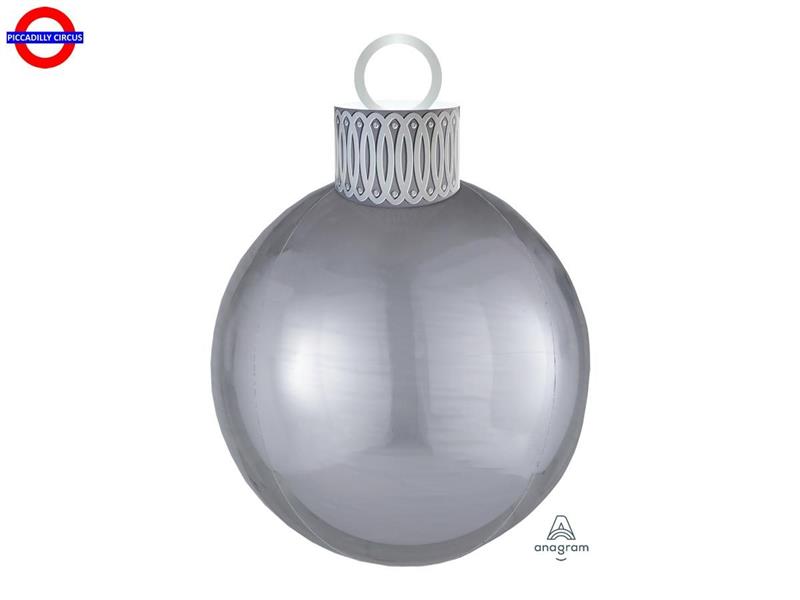 MYLAR SFERA NATALE ARGENTO 20