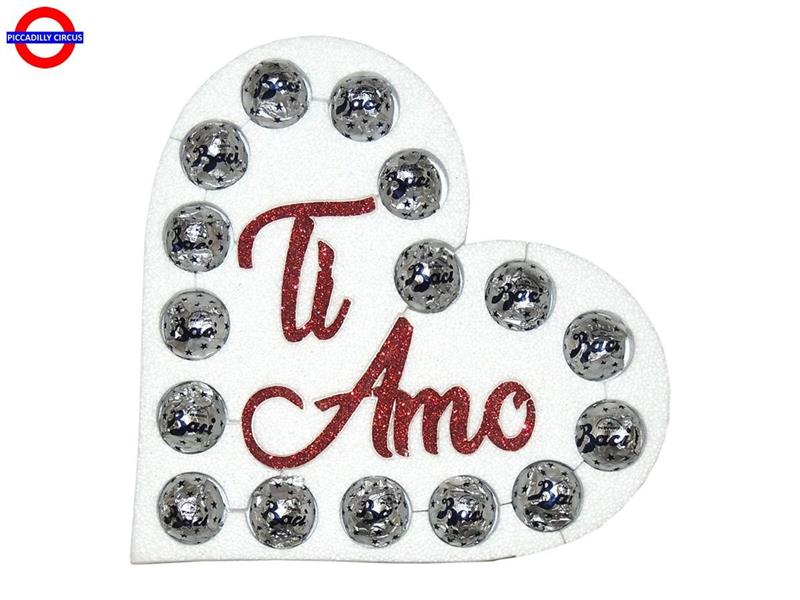 POLY AMORE - CONTENITORE BACI CUORE TI AMO CM.24