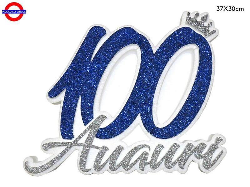 POLY 100 ANNI - BLU - ARGENTO GLITTER CM.37X30