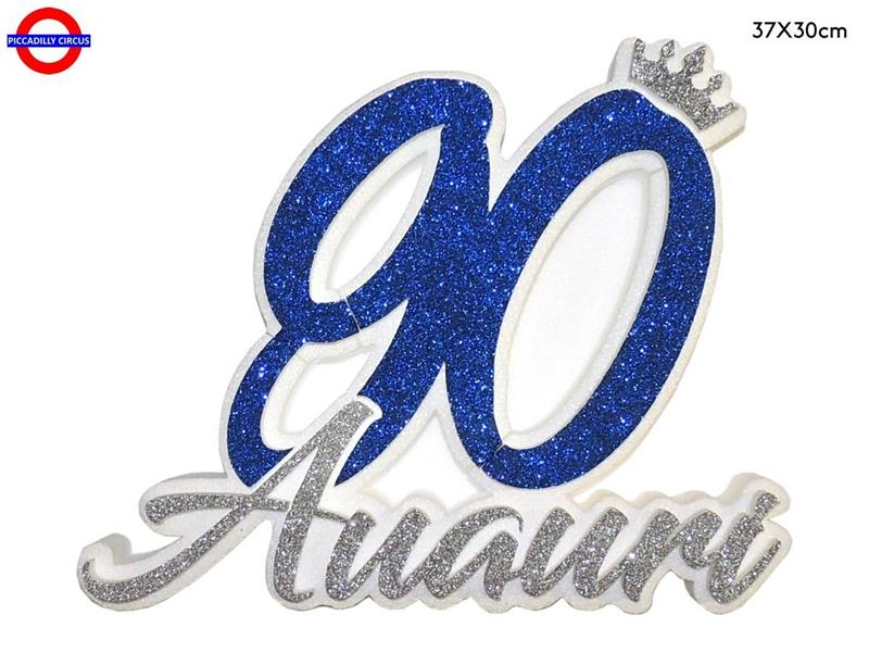 POLY 90 ANNI - 90 BLU - ARGENTO GLITTER CM.37X30